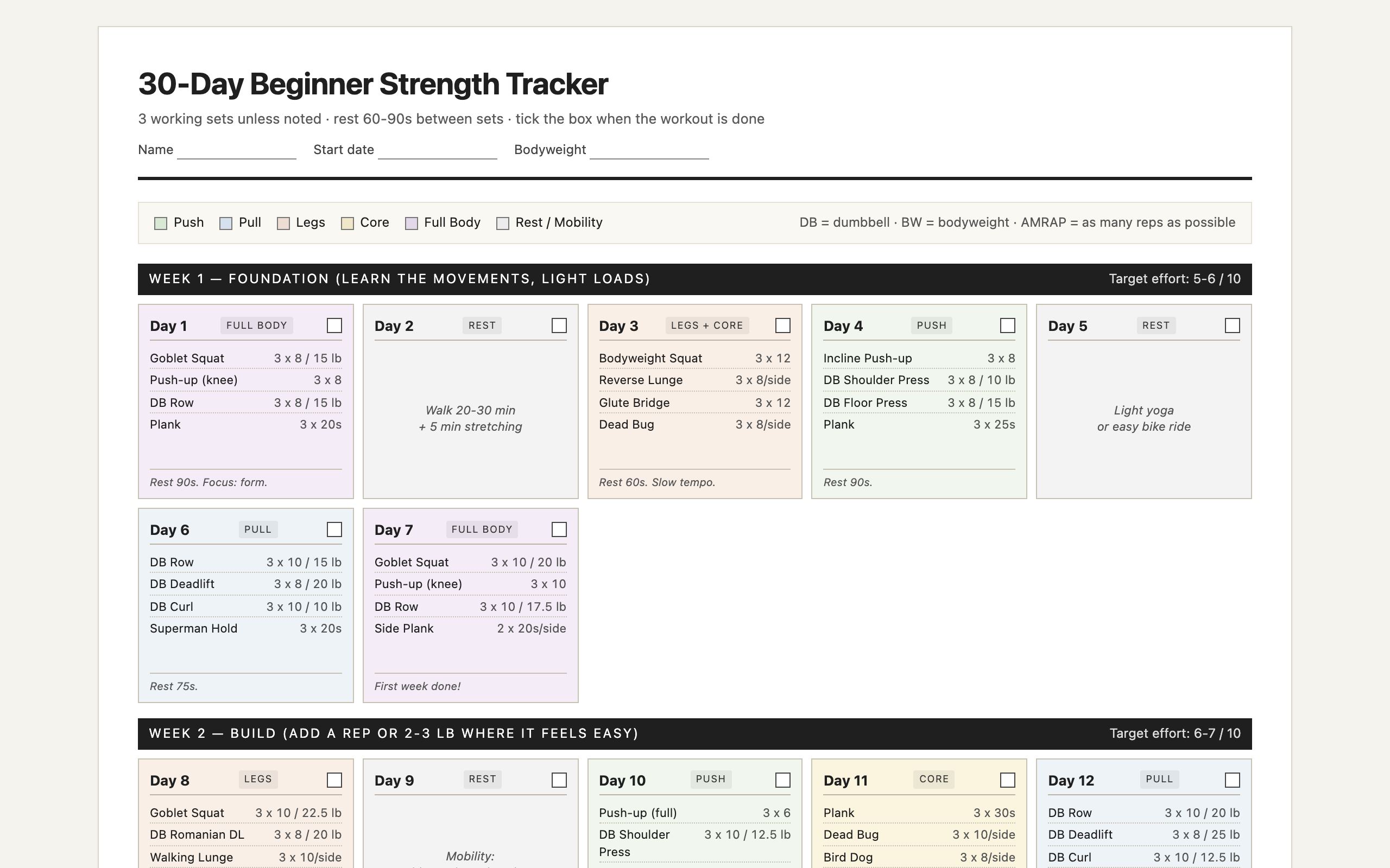 default 30-day tracker